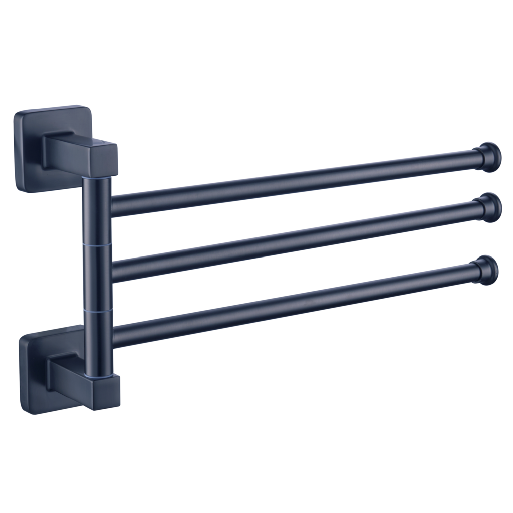 A2613-17 (держ. для полотенец 3-х реечн.поворот. ШВГ334х175х60мм, графит PVD,цинк. сплав+нерж.сталь)